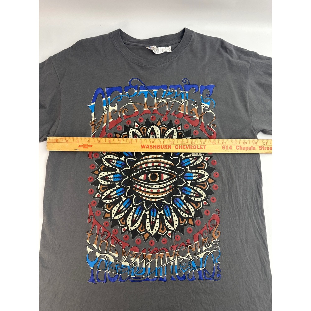 Gildan All Seeing Eye Graphic Print T-Shirt Men's Large Gray Cotton Casual - Picture 5 of 7